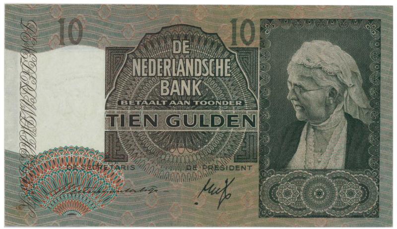 Nederland. 10 gulden. Bankbiljet. Type 1940I. Emma - Prachtig.