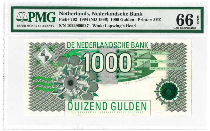 Nederland. 1000 gulden. Bankbiljet. Type 1996. Kievit - UNC.