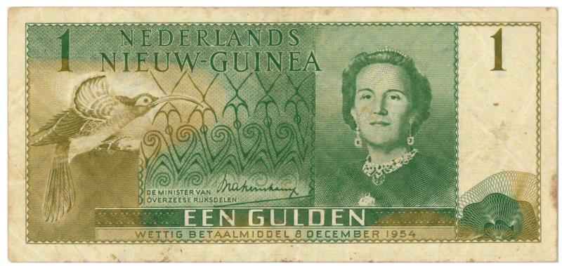 Nieuw-Guinea. 1 gulden. Banknote. Type 1954. - Very fine.