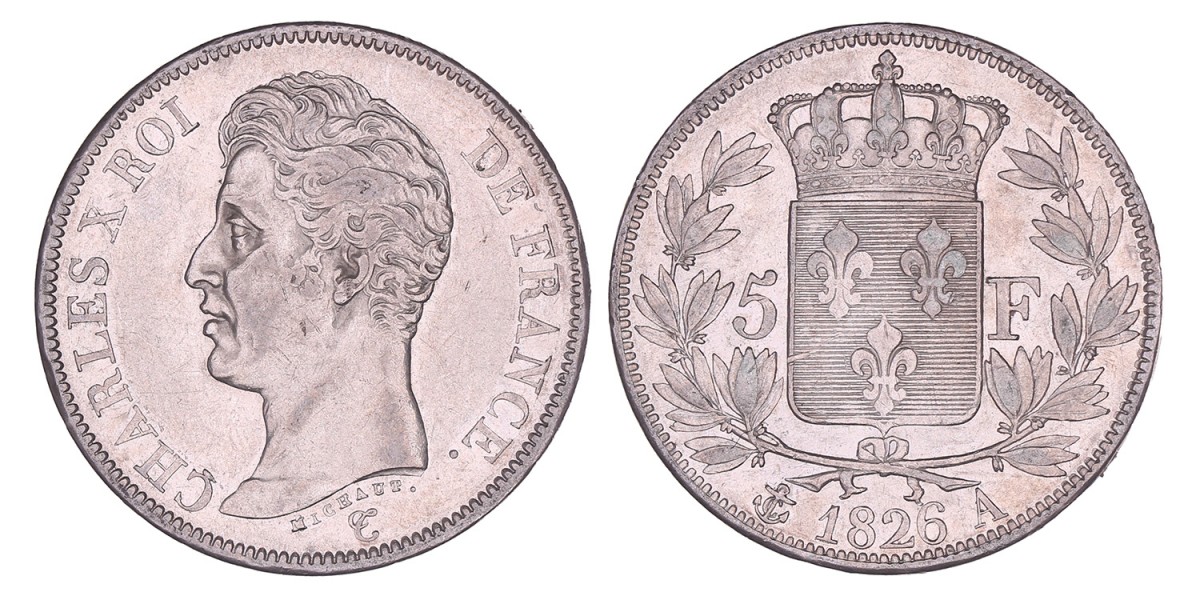 France. Charles X. 5 Francs. 1826 A.