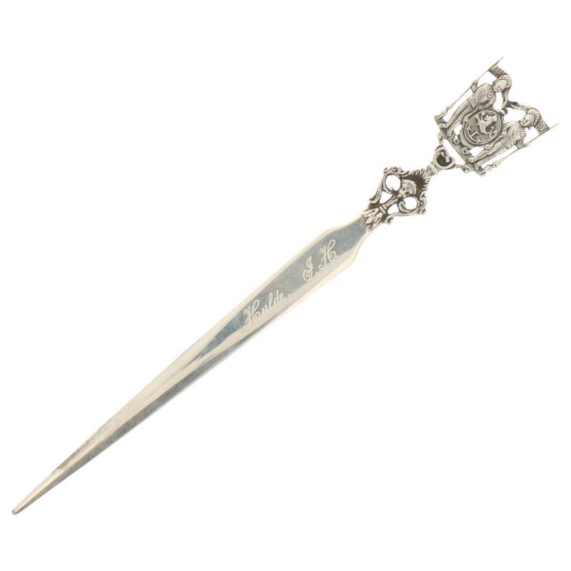 Brievenopener met stadswapen Venlo zilver.