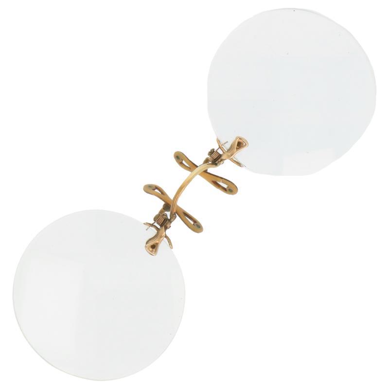 Double bril 14kt goud met ronde frameloze glazen zilver.