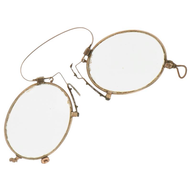 Pince-nez ofwel knijpbril met ovale glazen BWG.