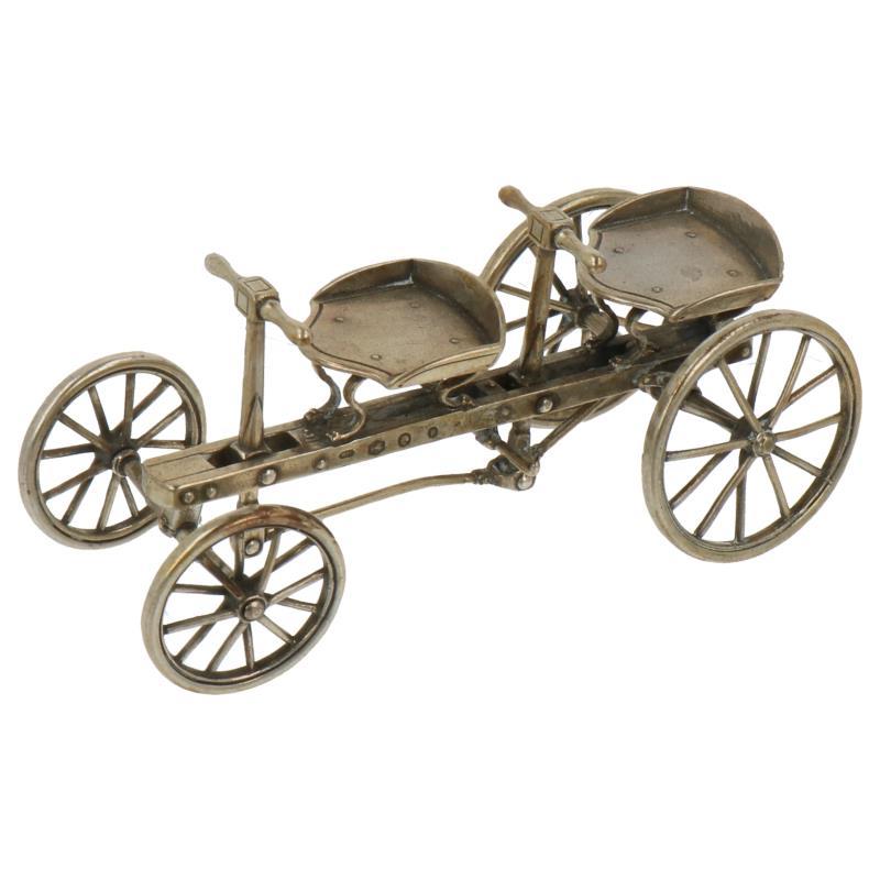 Miniatuur duo zittter "vliegende Hollander" model 1936 zilver.