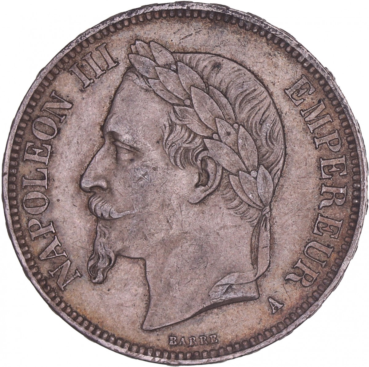 France. Second Empire. Napoleon III. 5 Francs. 1868 A. VF +.