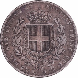 Italian states. Sardinia. Carlo Alberto. 5 Lire. 1835 P.