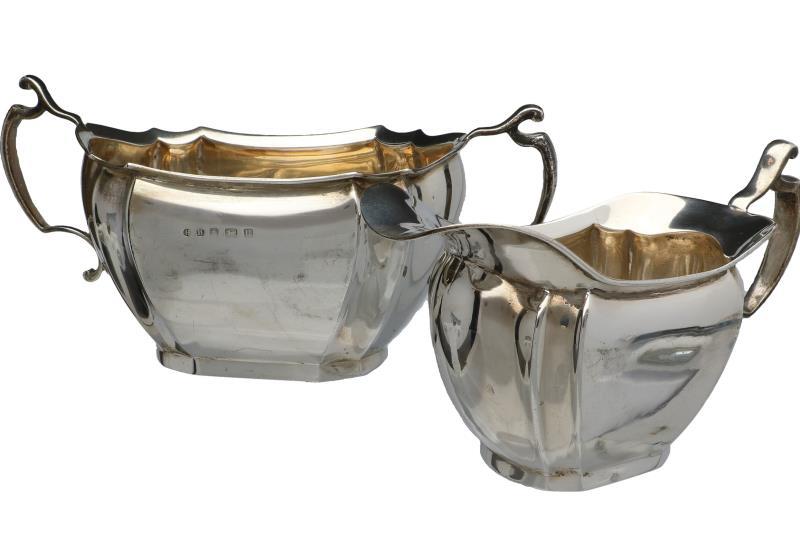 (2) Delig roomstel glad gelobt model zilver.