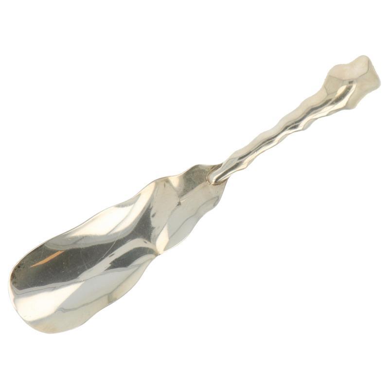 Schoenlepel zwaar model volledig organisch gestyleerd zilver.