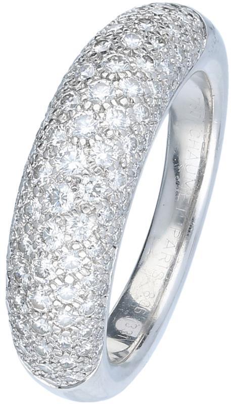Chaumet pave ring witgoud, ca. 1.10 ct. diamant - 18 kt.