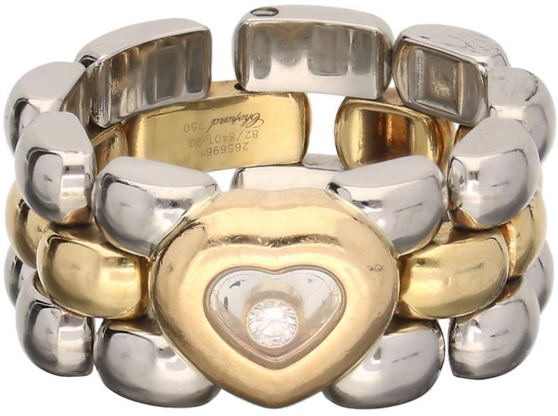 Chopard Happy Diamonds flexibele schakel ring geelgoud/staal, ca. 0.02 ct. diamant - 18 kt.
