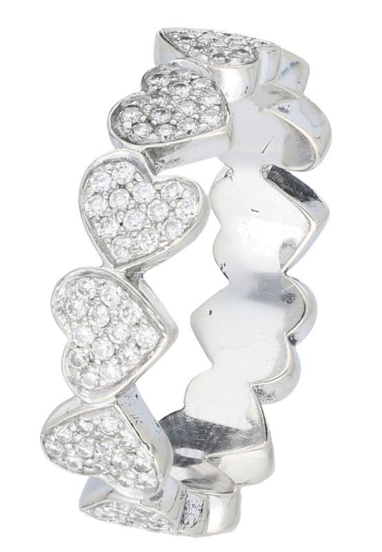 Paul Simons alliance ring witgoud, ca. 0.78 ct. diamant - 18 kt.