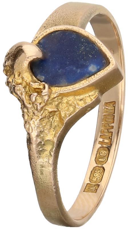 Lapponia ring geelgoud, lapis lazuli - 14 kt.
