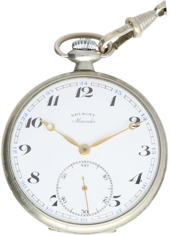 Onedel Mercedes zakhorloge (met ketting en doosje) - Herenzakhorloge - Handopwindbaar.