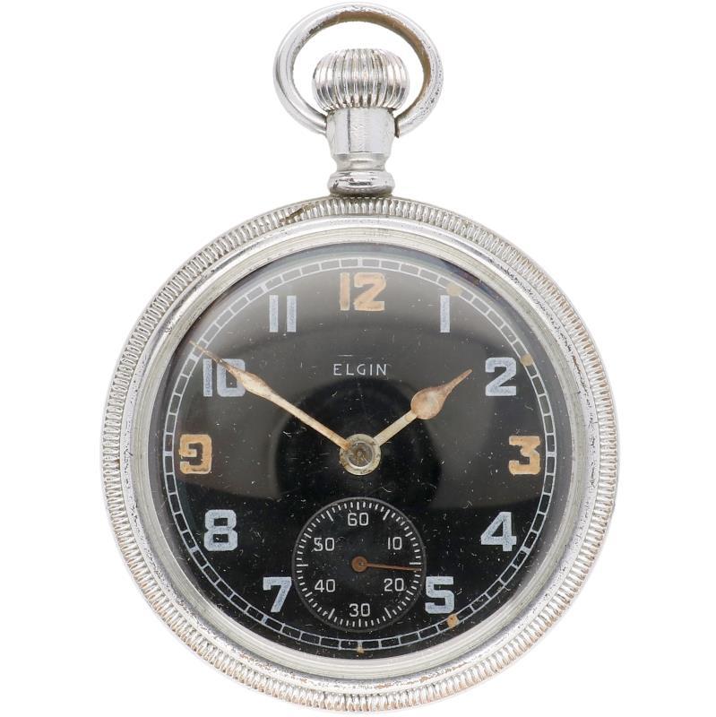 Elgin militair zakhorloge met ketting - Herenzakhorloge - Handopwindbaar - 1942.