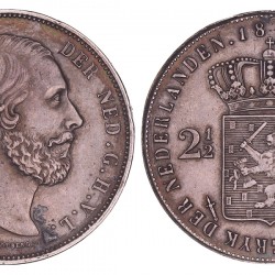 Nederland. Muntdoosje 2½ Gulden Willem III 1874.