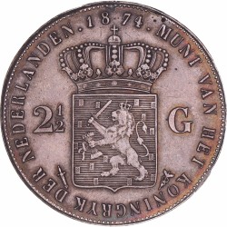 Nederland. Muntdoosje 2½ Gulden Willem III 1874.