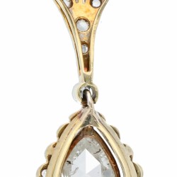 Geelgouden Art Deco hanger, met 20 roos geslepen diamanten - 14 kt.