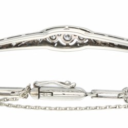 Witgouden Art Deco armband, met ca. 0.13 ct. diamant - 14 kt.