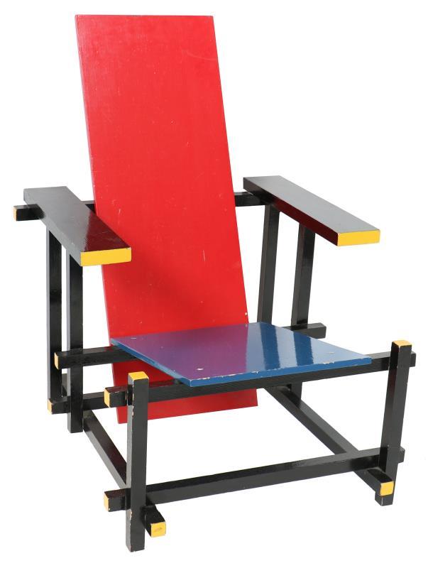 Rood-blauwe stoel