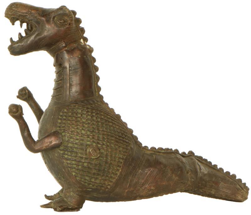 Bronzen dinosaurus.