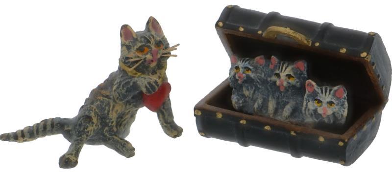 (2x) Miniaturen brons Fritz Bermann.