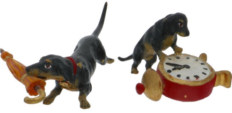 (2x) Miniaturen brons Fritz Bermann.