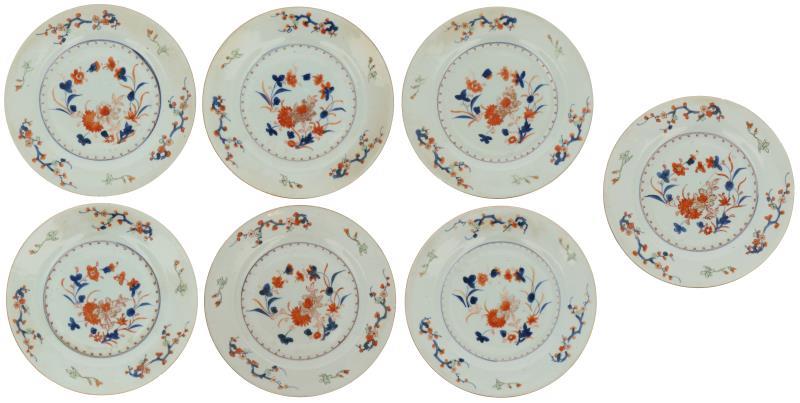 (7x) Delige set Imari Borden.