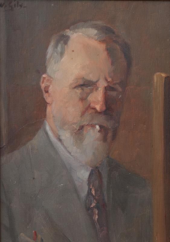 Olieverf op karton. Arnout van Gilst (toegeschreven aan) (1898 - 1981).