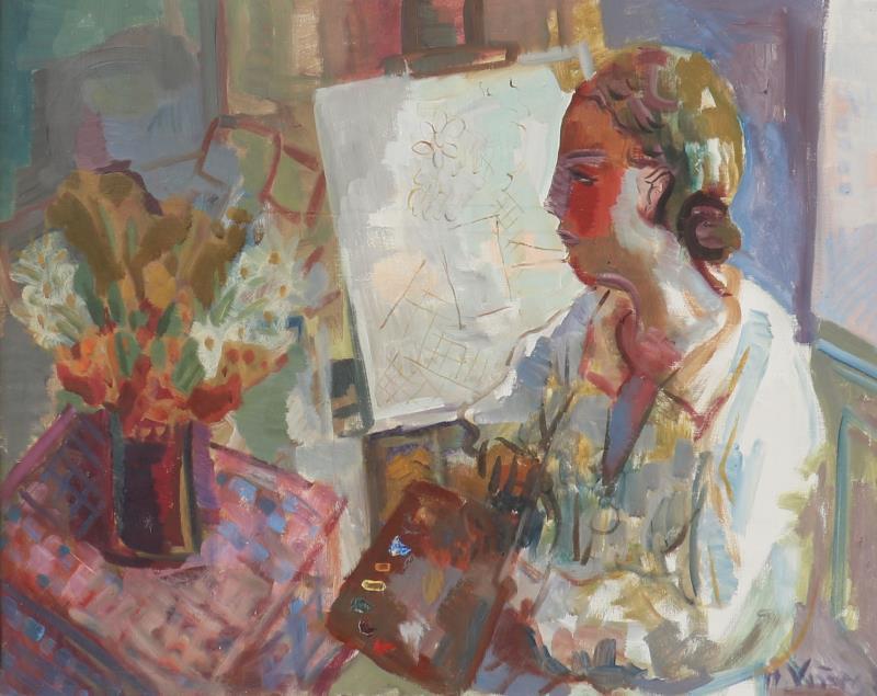 Olieverf op doek. Hernando Vines (1904 - 1993).
