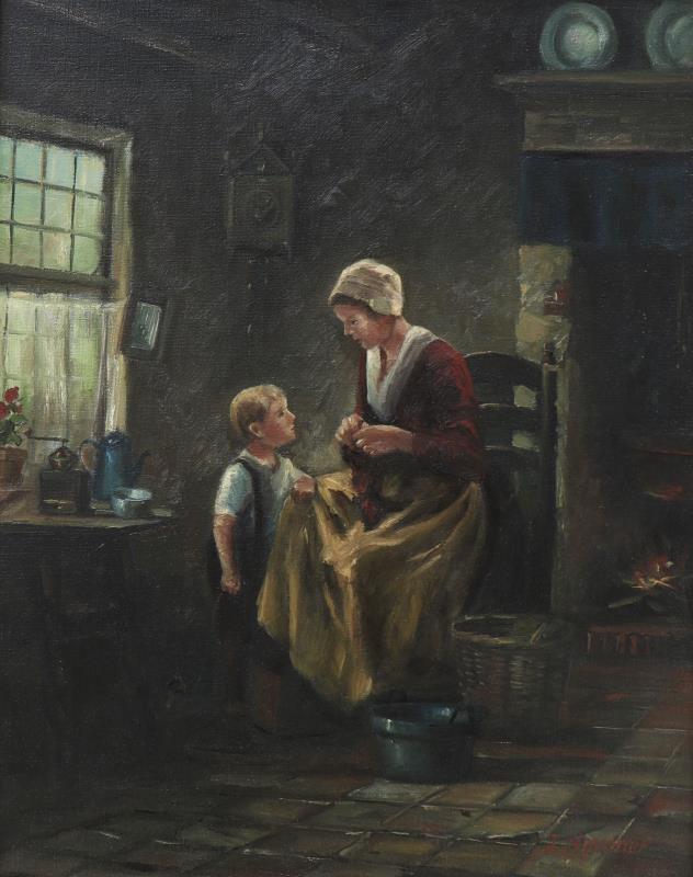 Olieverf op doek Jan Hovener (geb. 1936).