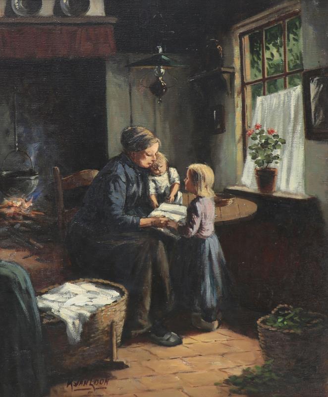 Olieverf op doek Nederland Koos van Loon (1930-2004).