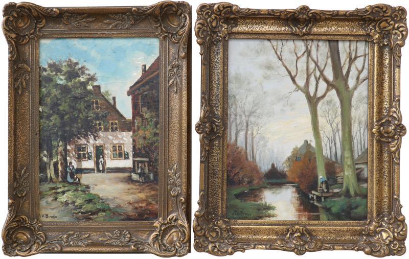 Olieverf op doek. M. de Bruin. 20ste eeuw.