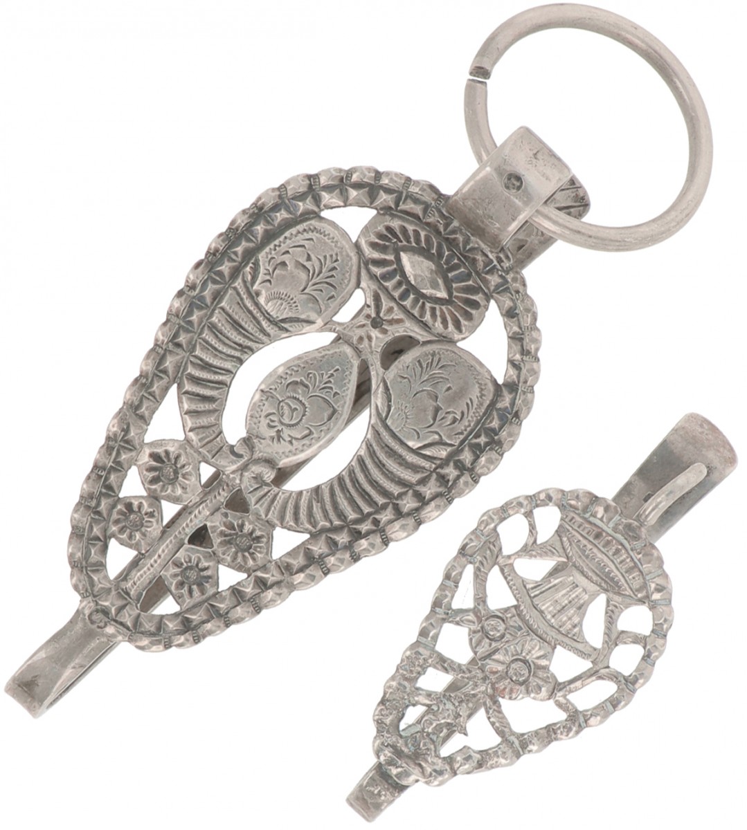 (2) Delig lot rokhaken zilver.