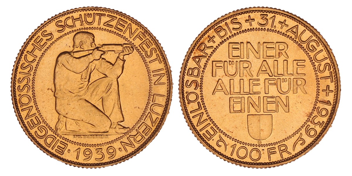 Switzerland. 100 Francs. 1939.