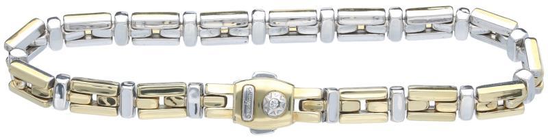 Chimento armband bicolor goud, ca. 0.02 ct. diamant - 18 kt.