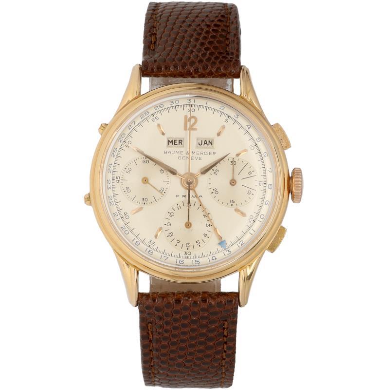 Baume & Mercier Prima Triple Calendar Chronograph - Herenhorloge - Handopwindbaar - ca. 1960.