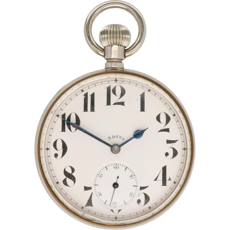Lot (2) Engels trein horloges 8 days - Herenzakhorloge - Handopwindbaar.