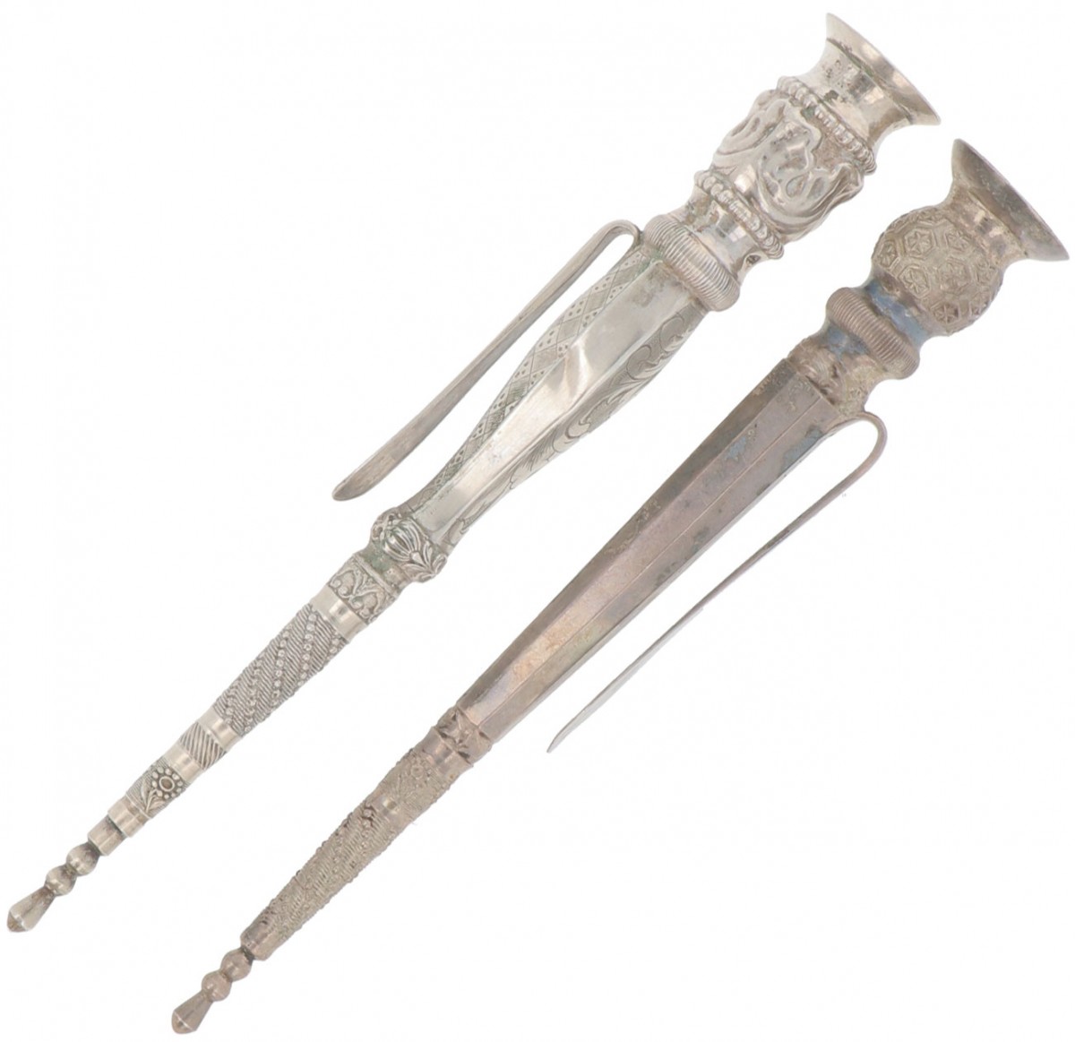 (2) Delig lot Breipenhouders zilver.