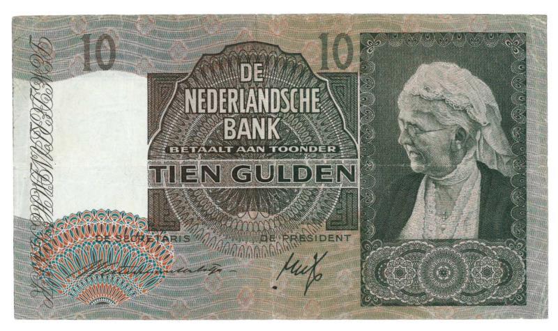 Nederland. 10 gulden. Bankbiljet. Type 1940 I. Emma - Zeer Fraai +.