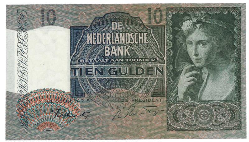 Nederland. 10 gulden. Bankbiljet. Type 1940 II. Meisje met druiven - UNC.