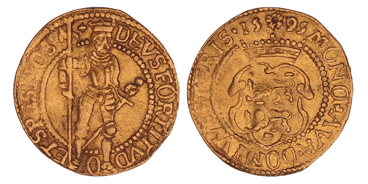 Gouden dukaat - Hongaars type West-Friesland 1595. Zeer fraai + (R).