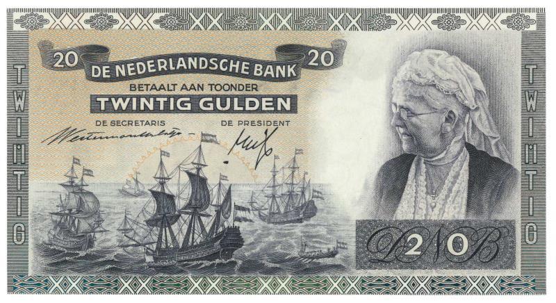 Nederland. 20 gulden. Bankbiljet. Type 1939. Emma - UNC.