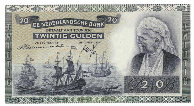 Nederland. 20 gulden. Bankbiljet. Type 1939. Emma - UNC.