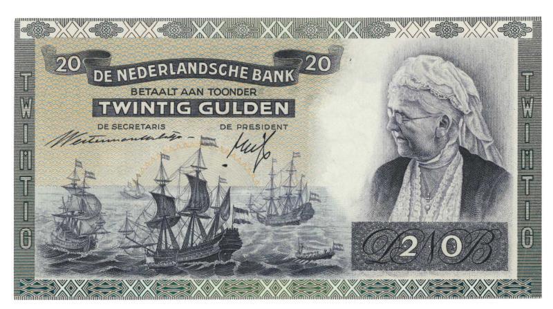 Nederland. 20 gulden. Bankbiljet. Type 1939. Emma - UNC.