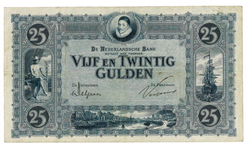 Nederland. 25 gulden. Bankbiljet. Type 1927. Willem van Oranje - Zeer Fraai +.