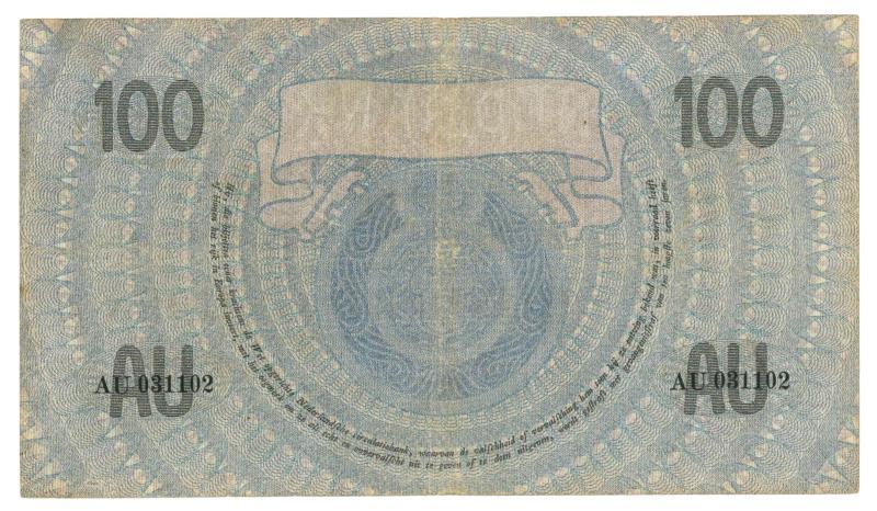Nederland. 100 gulden. Bankbiljet. Type 1921. Grietje Seel - Zeer Fraai +.