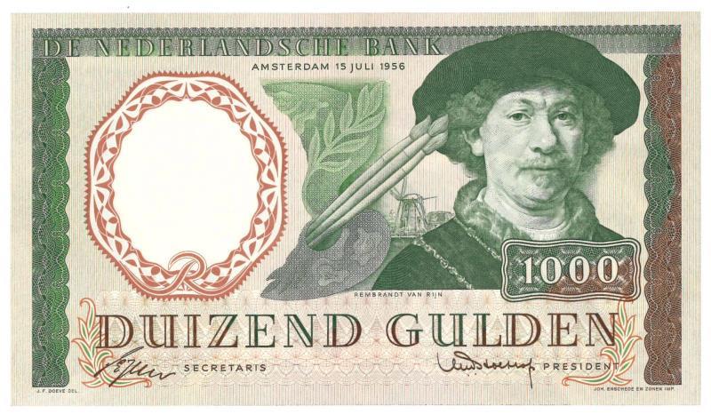Nederland. 1000 gulden. Bankbiljet. Type 1956. Rembrandt - Prachtig +.