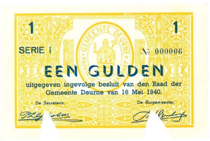 Nederland. 1 gulden. Noodgeld. Type 1940. Deurne - UNC.