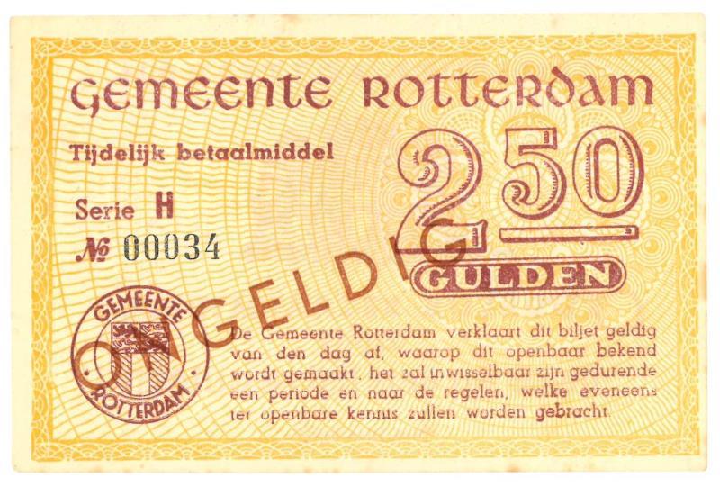 Nederland. 2½ gulden. Noodgeld. Type 1940. Rotterdam - UNC.