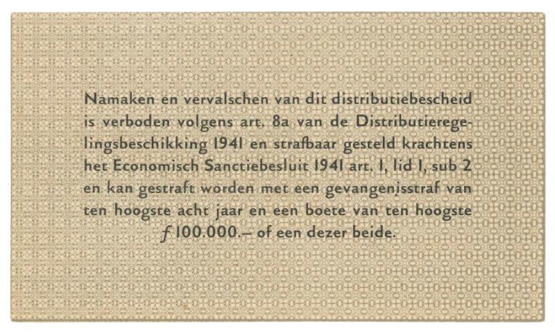 Nederland. 1 kilogram ijzer en staal. Waardebon. Type 1941. - UNC.